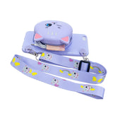For OPPO A83/A9 2020 Cellphone Case Mobile Phone TPU Shell Shockproof Cover with Cartoon Cat Pig Panda Coin Purse Lovely Shoulder Starp  Purple