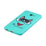 For Samsung A5 2017 Cartoon Lovely Coloured Painted Soft TPU Back Cover Non-slip Shockproof Full Protective Case with Lanyard Light blue