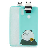 For Samsung A11 Soft TPU Back Cover Cartoon Painting Mobile Phone Case Shell with Bracket Striped Bear