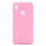 For Samsung A10S A20S Shockproof TPU Back Cover Soft Candy Color Frosted Surface Mobile Phone Case dark pink