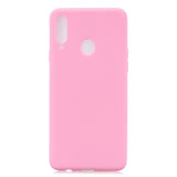 For Samsung A10S A20S Shockproof TPU Back Cover Soft Candy Color Frosted Surface Mobile Phone Case dark pink