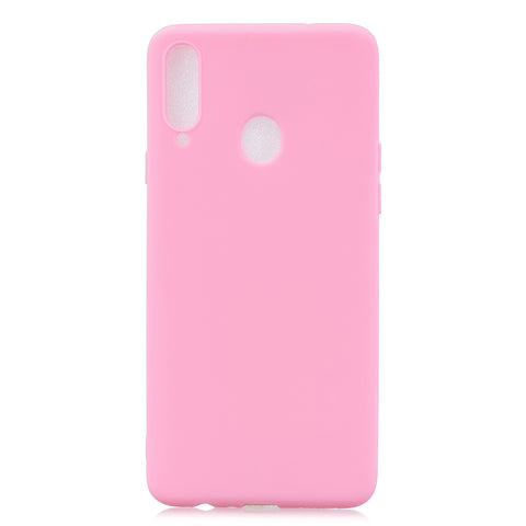 For Samsung A10S A20S Shockproof TPU Back Cover Soft Candy Color Frosted Surface Mobile Phone Case dark pink