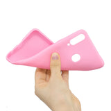 For Samsung A10S A20S Shockproof TPU Back Cover Soft Candy Color Frosted Surface Mobile Phone Case dark pink