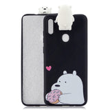 For Samsung A11 Soft TPU Back Cover Cartoon Painting Mobile Phone Case Shell with Bracket big white bear