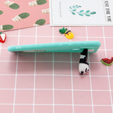 For Samsung A11 Soft TPU Back Cover Cartoon Painting Mobile Phone Case Shell with Bracket Striped Bear