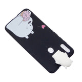 For Samsung A11 Soft TPU Back Cover Cartoon Painting Mobile Phone Case Shell with Bracket big white bear