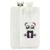 For Samsung A11 Soft TPU Back Cover Cartoon Painting Mobile Phone Case Shell with Bracket big white bear