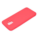 for Samsung A6 2018 Lovely Candy Color Matte TPU Anti-scratch Non-slip Protective Cover Back Case red