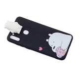 For Samsung A11 Soft TPU Back Cover Cartoon Painting Mobile Phone Case Shell with Bracket big white bear