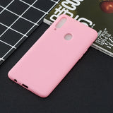 For Samsung A10S A20S Shockproof TPU Back Cover Soft Candy Color Frosted Surface Mobile Phone Case dark pink
