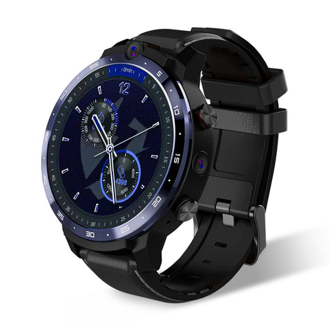 LEMFO LEM12 Face ID 1.6 Inch Dual Camera LTE 4G Smart Watch Android 7.1 3GB 32GB 1800mah Battery Men Smartwatch black