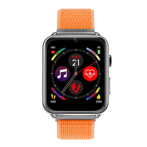 LEMFO LEM10 4G Smart Watch Android 7.1 3G RAM 32G ROM 1.88 inch Big Screen LTE 4G Sim Camera GPS WIFI Heart Rate Nylon orange_32GB