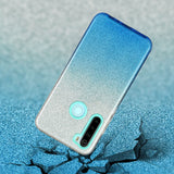 For Samsung A01/A11 European version/A31/A71 Phone Case Gradient Color Glitter Powder Phone Cover with Airbag Bracket blue