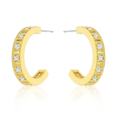 Roma Goldtone Finish Hoop Earrings