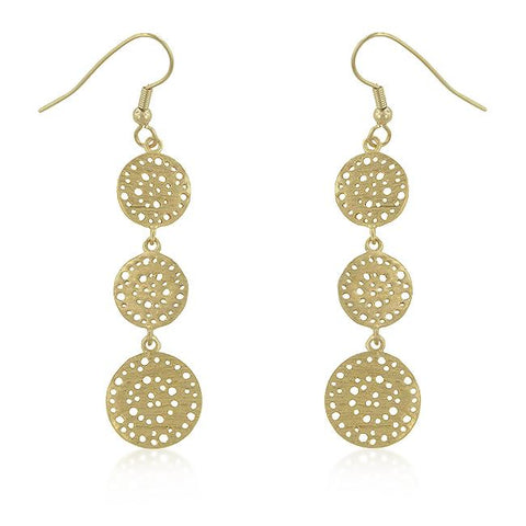 Golden Filigree Circle Earrings
