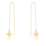 Patricia Gold Stainless Steel Clover Threaded Drop Earrings