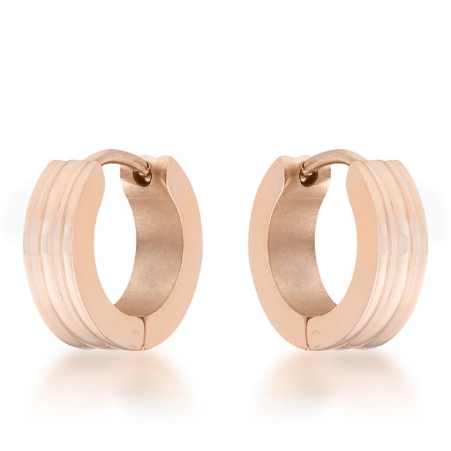 Marlene Rose Gold Stainless Steel Small Hoop Earrings