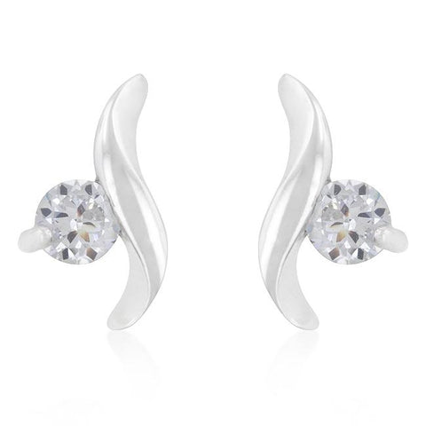 Twisting Solitaire Cubic Zirconia Earrings