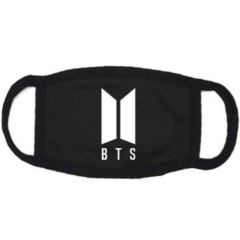 Breathable BTS Letter Logo Printing Mouth Mask for Fans Vocal Concert Wear black_LOGO mask