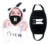 Breathable BTS Letter Logo Printing Mouth Mask for Fans Vocal Concert Wear black_LOGO mask