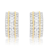 Two-Tone Three Row Earrings