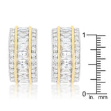 Two-Tone Three Row Earrings