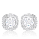 Cushion Pave Stud Earrings