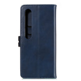 For XiaoMI 10 Pro Mobile Phone Cover PU Leather Front Buckle Smart Shell Anti-fall Phone Case 3 blue
