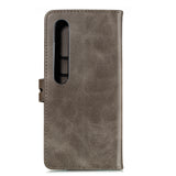 For XiaoMI 10 Pro Mobile Phone Cover PU Leather Front Buckle Smart Shell Anti-fall Phone Case 2 gray