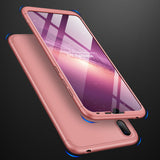 For HUAWEI Y7 pro 2019 Ultra Slim PC Back Cover Non-slip Shockproof 360 Degree Full Protective Case Rose gold