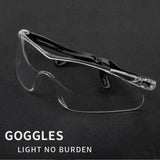 SIMU Cycling Goggles High Transparency Universal Dustproof Anti Droplets Safety Protecive Glasses for Women Men black