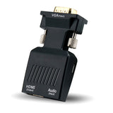 VGA Male to HDMI Female Adapter with Audio Adapter Cables 1080P for HDTV Monitor Projector black