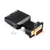 VGA Male to HDMI Female Adapter with Audio Adapter Cables 1080P for HDTV Monitor Projector black