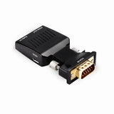 VGA Male to HDMI Female Adapter with Audio Adapter Cables 1080P for HDTV Monitor Projector black