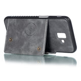 For Samsung J6 PLUS Double Buckle Non-slip Shockproof Cell Phone Case with Card Slot Bracket gray