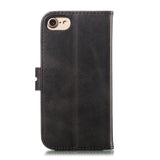 For iPhone 6/6S/7/8 Wallet-type Cute Cartoon Embossed Happy Cat PU Leather Protective Phone Case with Buckle & Bracket black