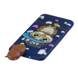 For Samsung A10 3D Cute Coloured Painted Animal TPU Anti-scratch Non-slip Protective Cover Back Case Navy blue owl