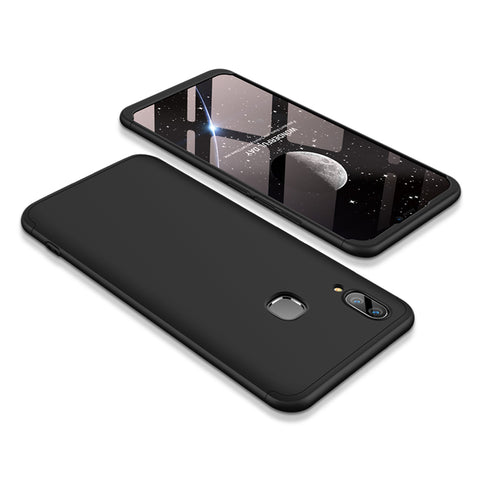 For VIVO V9/Y85/Z1 Slim 3 in 1 Hybrid Hard Case Full Body 360 Degree Protection Back Cover black