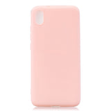 For Redmi 7A Lovely Candy Color Matte TPU Anti-scratch Non-slip Protective Cover Back Case Light pink