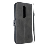 For OPPO F11/F11 Pro Case Soft Leather Cover with Denim Texture Precise Cutouts Wallet Design Buckle Closure Smartphone Shell  black
