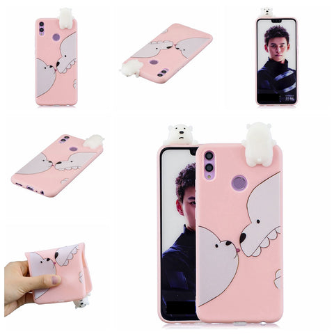 For Huawei Nova 3I 3D Cartoon Lovely Coloured Painted Soft TPU Back Cover Non-slip Shockproof Full Protective Case Big white bear
