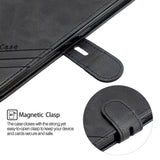 For OPPO F11/F11 Pro Case Soft Leather Cover with Denim Texture Precise Cutouts Wallet Design Buckle Closure Smartphone Shell  black