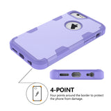 For iPhone 6/6S PC+ Silicone 2 in 1 Hit Color Tri-proof Shockproof Dustproof Anti-fall Protective Cover Back Case purple