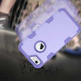 For iPhone 6/6S PC+ Silicone 2 in 1 Hit Color Tri-proof Shockproof Dustproof Anti-fall Protective Cover Back Case purple