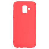 for Samsung A6 2018 Lovely Candy Color Matte TPU Anti-scratch Non-slip Protective Cover Back Case red