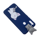 For Samsung A11 Soft TPU Back Cover Cartoon Painting Mobile Phone Case Shell with Bracket Licking pussy