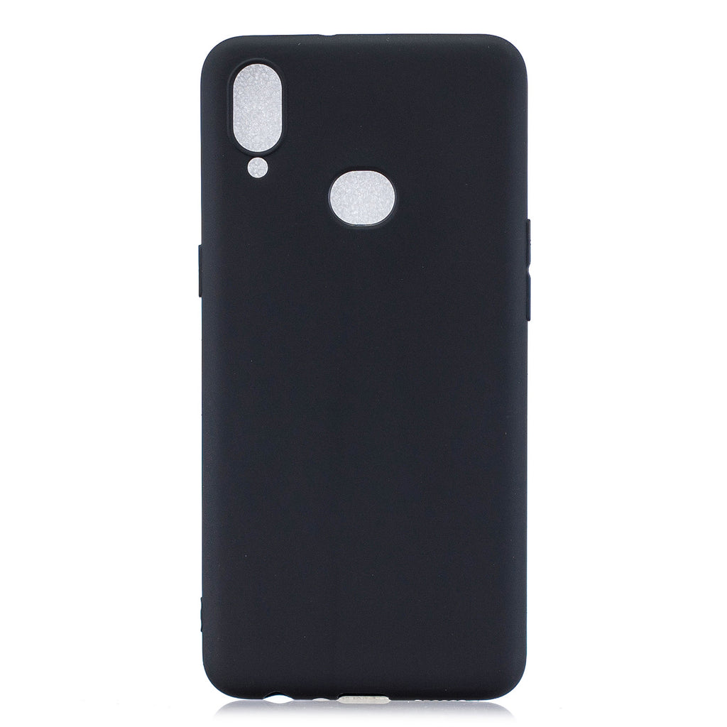 For Samsung A10S A20S Shockproof TPU Back Cover Soft Candy Color Frosted Surface Mobile Phone Case black