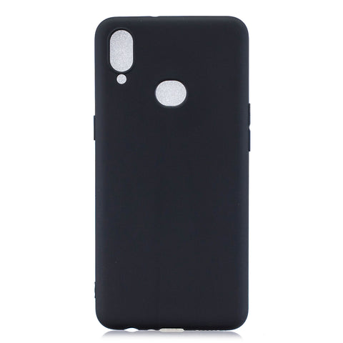 For Samsung A10S A20S Shockproof TPU Back Cover Soft Candy Color Frosted Surface Mobile Phone Case black