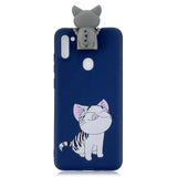 For Samsung A11 Soft TPU Back Cover Cartoon Painting Mobile Phone Case Shell with Bracket Licking pussy