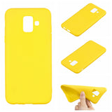 for Samsung A6 2018 Lovely Candy Color Matte TPU Anti-scratch Non-slip Protective Cover Back Case yellow